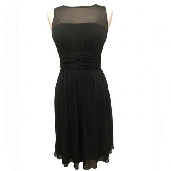 Dress Barn Collection Black Sleeveless Sheer Top Dress | Size 10 - Picture 2 of 12